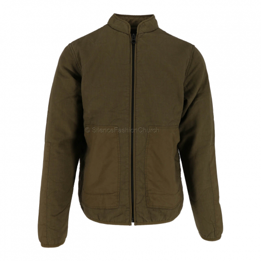 Denham the Jeanmaker Quilted Overshirt army green 1