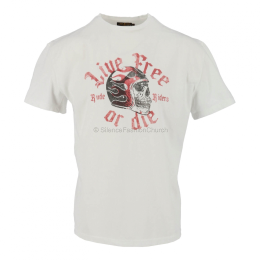 Rude Riders Shirt Live Free or Die weiss 1